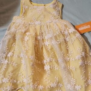 Gymboree Yellow Dress with White Floral Overlay